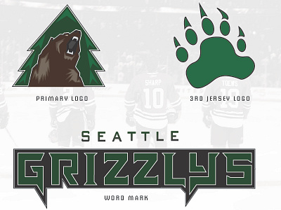 Seattle Grizzlys hockey ice jerseys logo design nhl organization puck seattle sports sports logo trademark