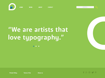 Simple typographic webpage