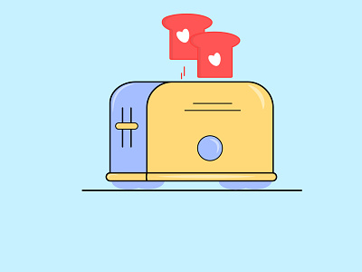 toaster animation branding icon illustration illustrator logo minimal pizza illustration typography vector