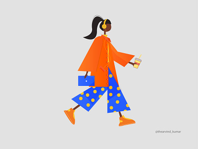 Walking Girls animation branding character illustration illustrator logo minimal pizza illustration typography vector website
