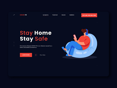 COVID-19 landing page concept.