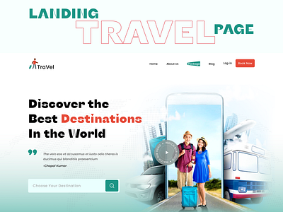 Travel Agency landing page header business business solution business solution landing page design header landin landing page travel travel header travel landing page ui