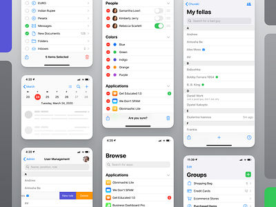 Figma iOS UI kit - Table view components & List design app data design figma grid ios list mobile select selection table templates ui ui kit ux view