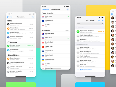 Figma iOS UI kit - Table view Lists design