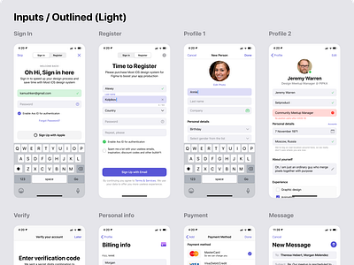 Figma iOS design library - Inputs UI design