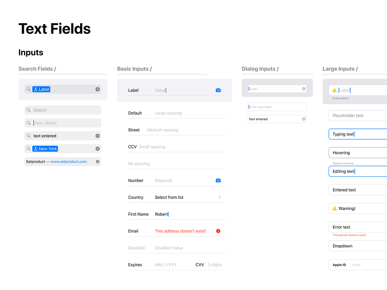 Figma iOS design library - Text fields UI design by Roman Kamushken for ...