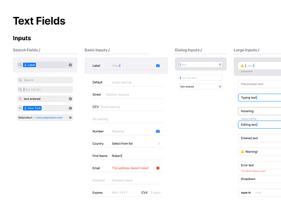 Figma iOS design library - Text fields UI design