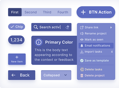 React UI kit in Figma - From Flat to Filled styles app badge button chip design design system dialog dropdown figma filled input material pop react tab ui ui kit