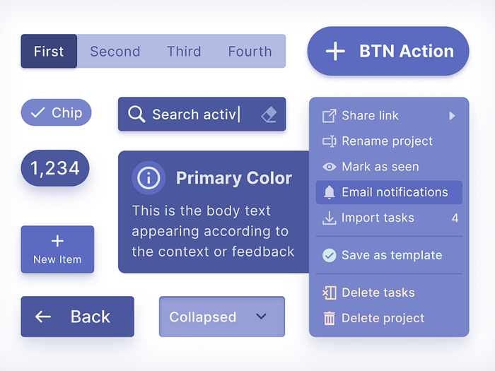 Breadcrumbs UI design component React UI kit for Figma by Roman