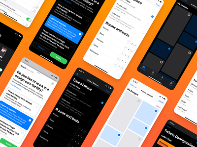 iOS design system - Figma app templates UI kit app design figma footer header ios iphone mobile navigation plans profile select settings stepper ui ui kit