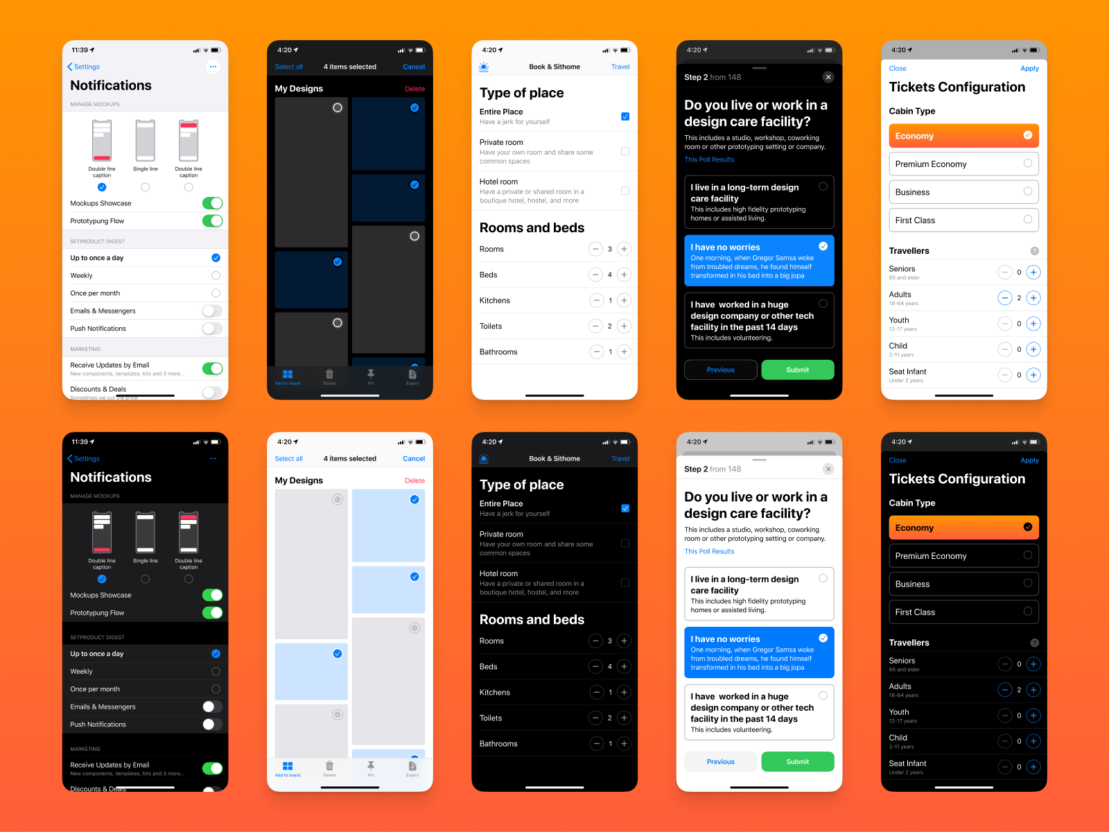 iOS design kit Figma mobile templates by Roman Kamushken for