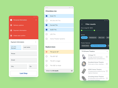 Figma Material UI kit - Android app templates android app field figma filter filtering flutter material mobile react selection stepper template text ui ui kit