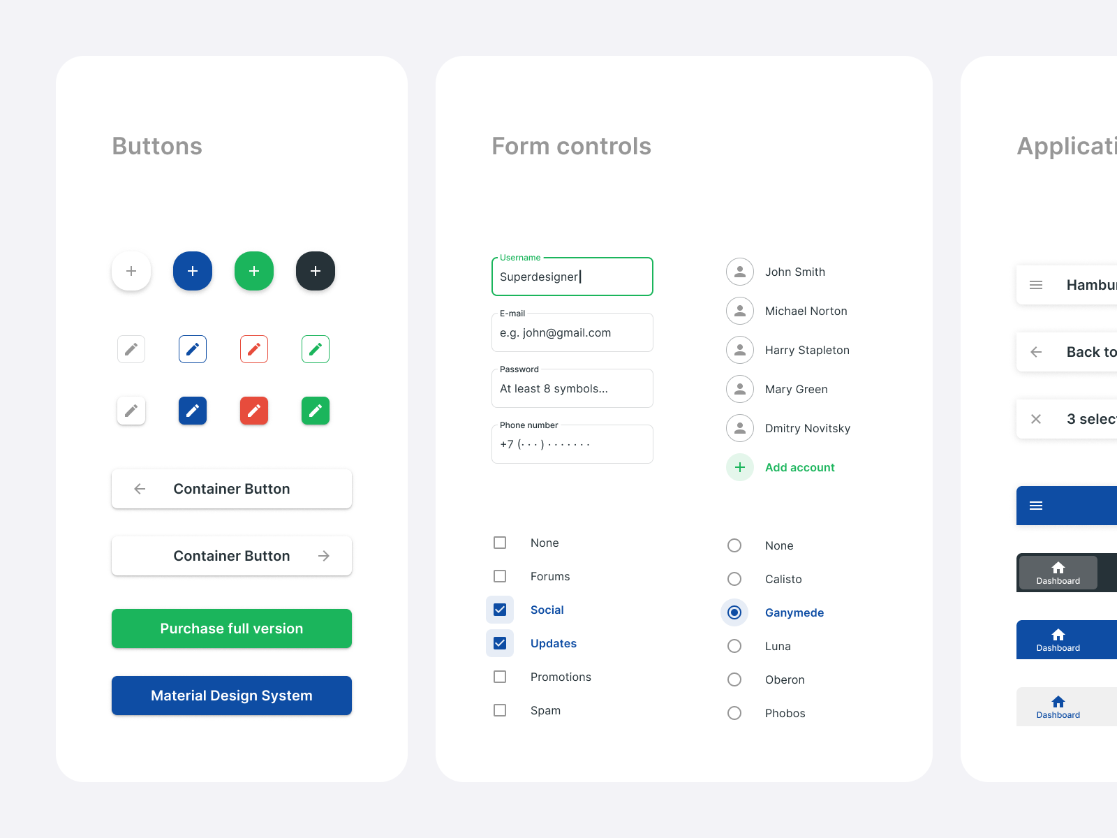 Material Design Kit - Android GUI