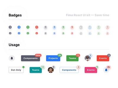 Figma UI kit React design system — Notification badge by Roman ...