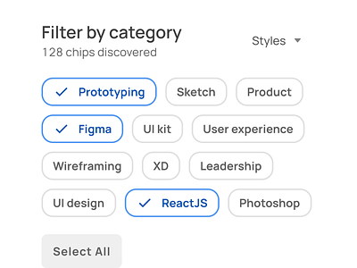 Chips selection for filters UI design in Figma