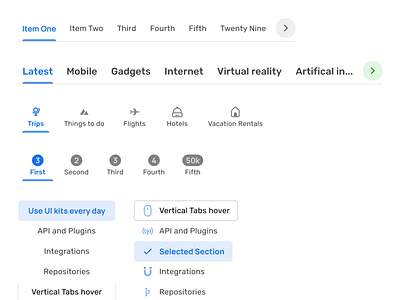 Material X design system UI kit - Figma Tabs