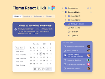 React UI kit for Figma — Design & Code toolkit 2-in-1 app calendar date datepicker design design system figma list material mobile templates time ui ui kit web