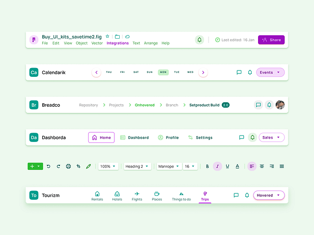 Application Bar Header templates - Figma design system Material by ...