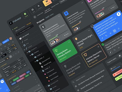 Figma Dashboard UI kit - Desktop app dark template