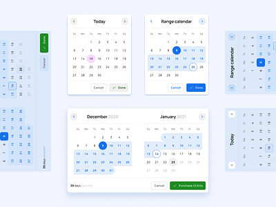 Calendar Datepicker templates - Material X Figma design system