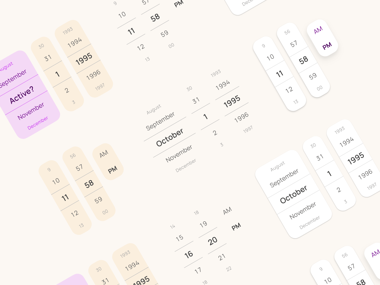Time Date Picker UI design - Material X design system