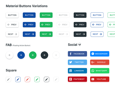 Material design buttons UI - Figma templates action app button buttons design system fab figma floating material mobile social templates ui ui kit