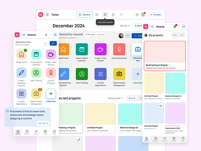 Figma Dashboard UI kit - Desktop &Mobile template homescreen android app cards dashboard design design system desktop figma grid home ios material mobile templates ui ui kit web