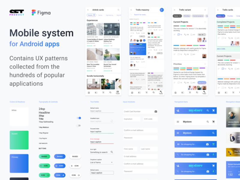 Figma Material UI kit - Mobile app Android templates by Roman Kamushken