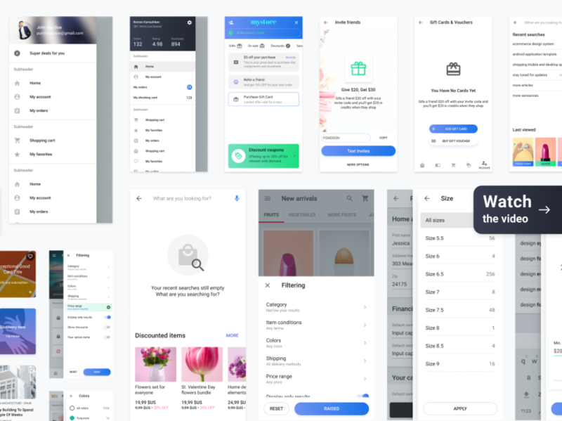 Figma Material UI kit - Mobile app Android templates by Roman Kamushken