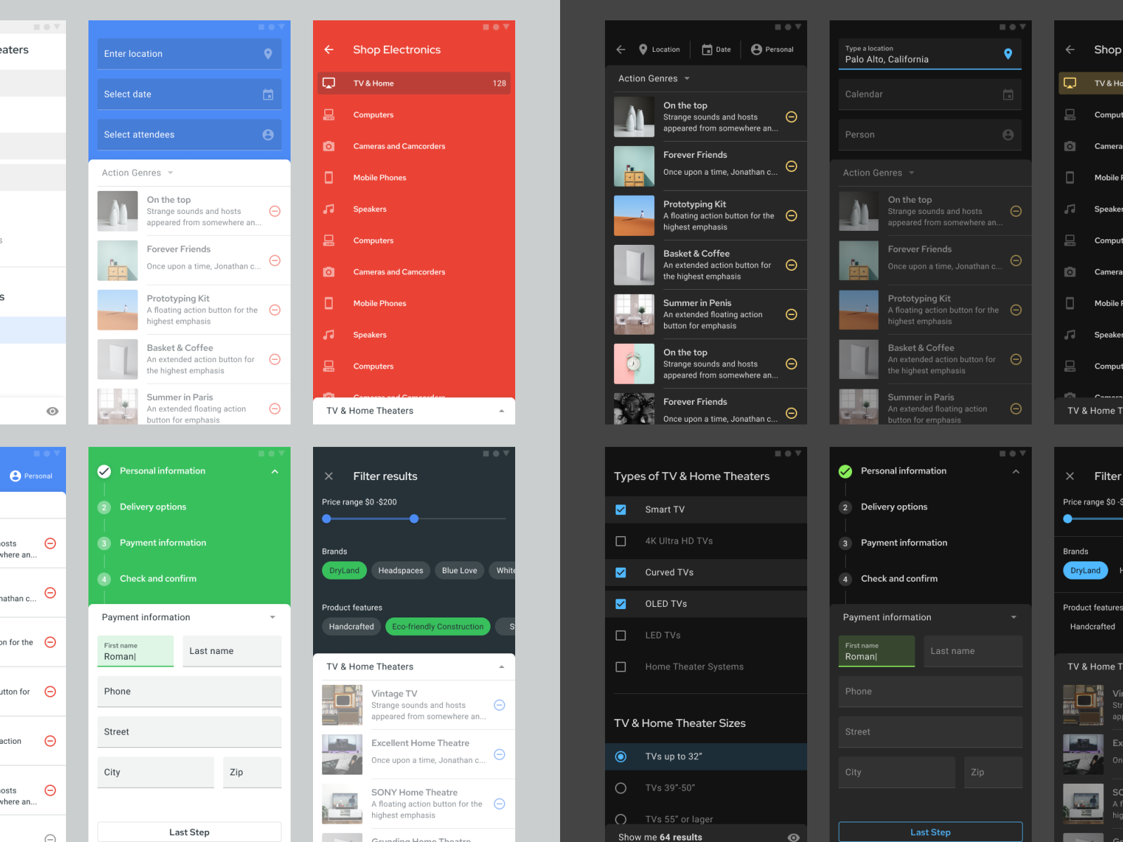 Figma templates — Material Design UI kit by Roman Kamushken for Setproduct on Dribbble