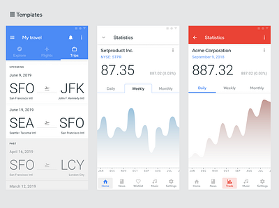 Figma Material Design UI kit - Desktop & Mobile templates android app books charts design design system figma flight ios material mobile templates tickets ui ui kit wave web