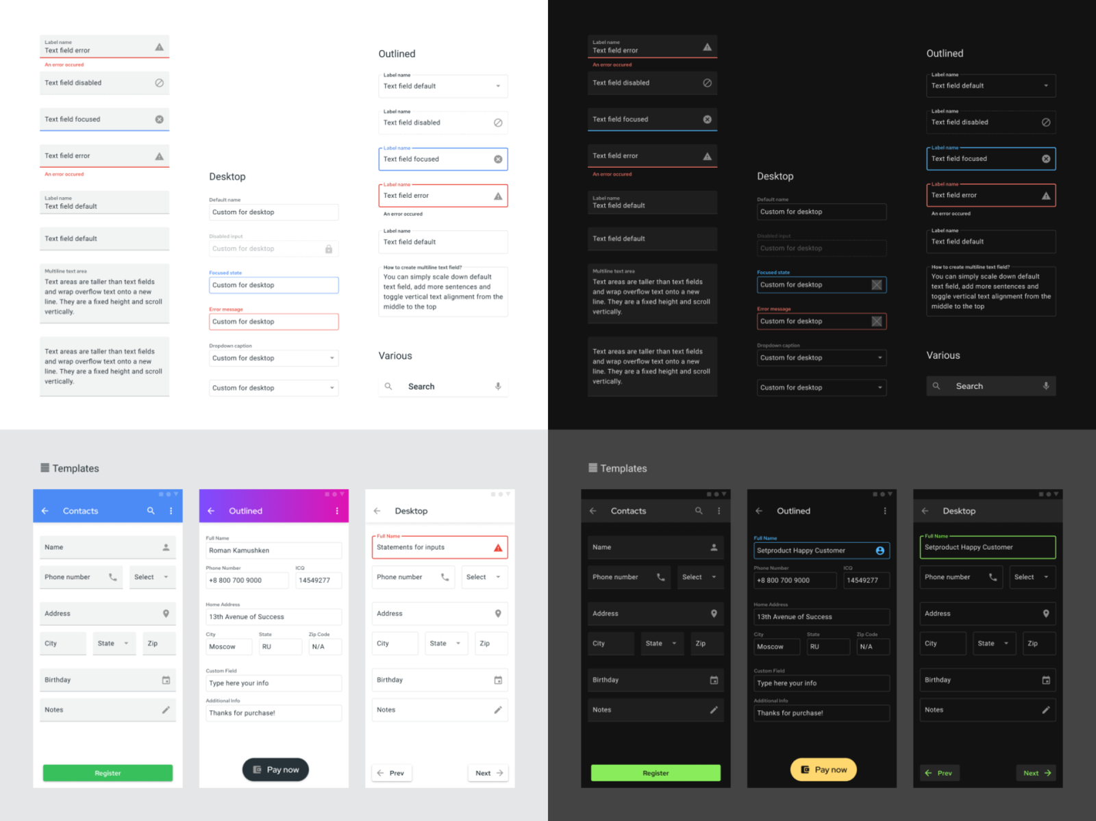 🔥 Material UI Kit — Figma Android Templates By Roman Kamushken For ...