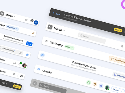 Figma Material X UI kit - Components and App Templates app app bar design design system figma header material mobile navigation templates ui ui kit web