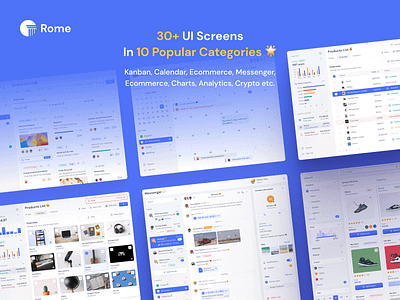 ⚡ New product — Rome UI kit for Figma. Mobile desktop templates android app dashboard design design system desktop figma ios material mobile templates ui ui kit web