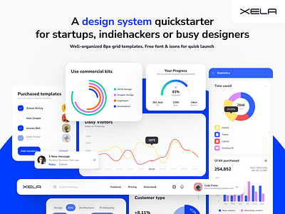 Xela UI kit — Figma design system for web apps