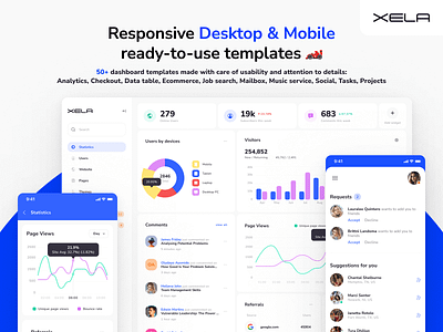 Xela UI kit — Figma design system for web apps app figma flat icon illustration logo minimal typography ui ux