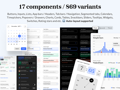 Mobile X for Figma - 17 components made of 869 variants android app design figma ios material mobile templates ui ui kit