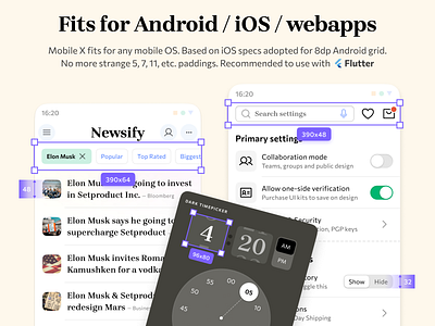 Mobile X for Figma - for Android / iOS / web apps android app design figma ios material mobile templates ui ui kit