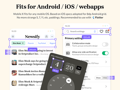 Mobile X for Figma - for Android / iOS / web apps