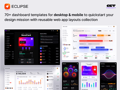 ✦ Eclipse - Figma dashboard UI kit for data design web apps finance