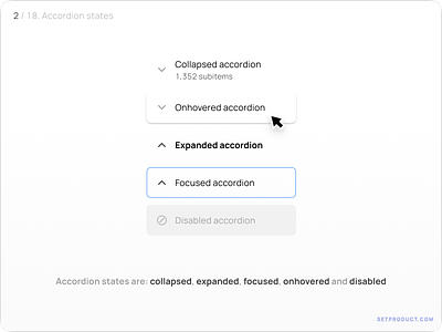 Accordion UI design states