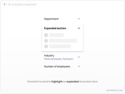 Accordion UI design action