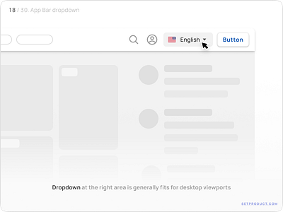 App Bar (Navbar) UI design — Dropdown desktop