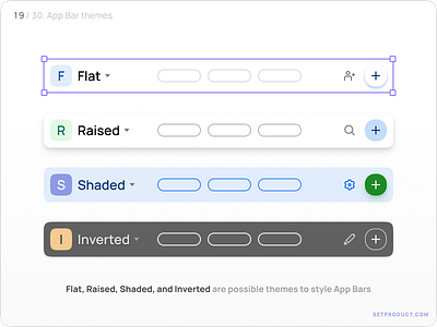 Application Bar UI design — Themes and styles app design design system figma templates ui ui kit