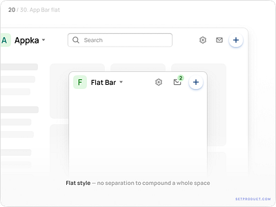 Application Bar UI design — Flat theme app design design system figma material templates ui ui kit