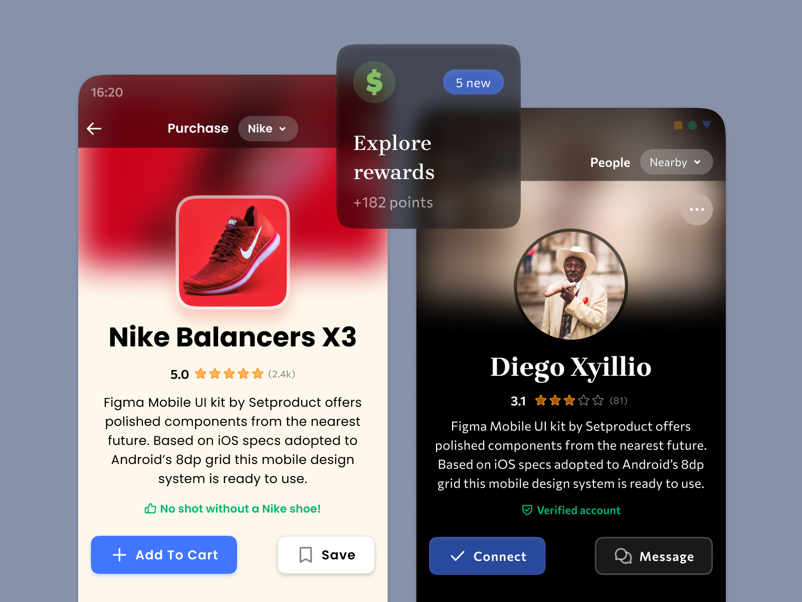 Mobile app UI kit for Figma by Roman Kamushken for Setproduct on Dribbble