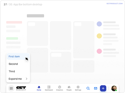 App Bar UI design desktop