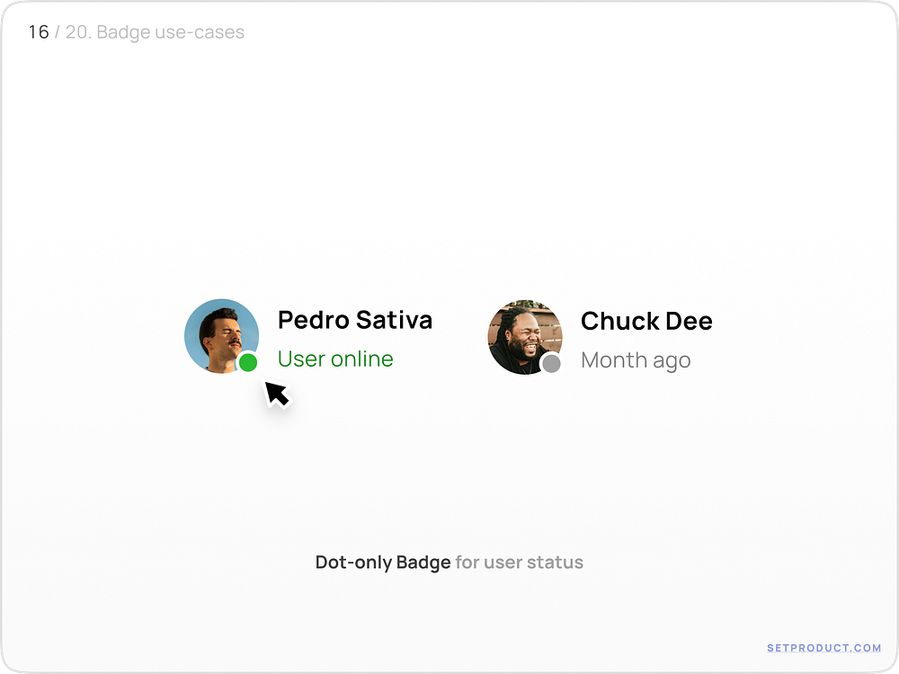 Badge (aka Tag) UI design exploration by Roman Kamushken for Setproduct