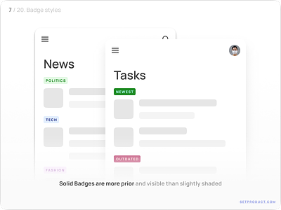 Badge (aka Tag) UI design exploration