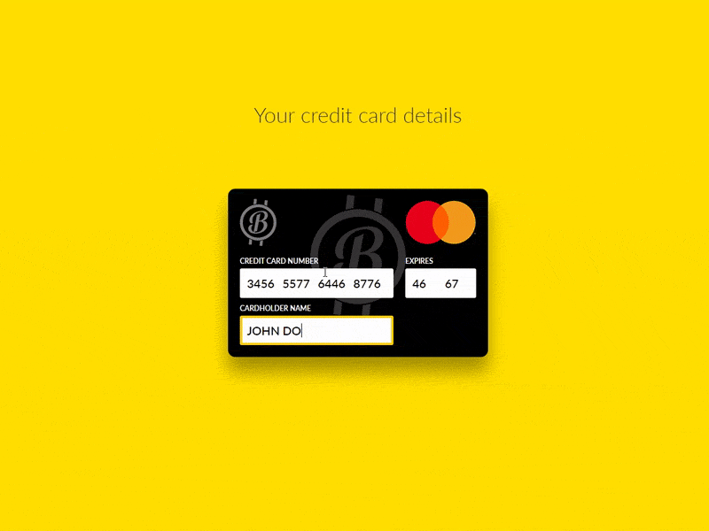 Interactive credit card (HTML/CSS-ready) animation axure code credit card css download finance front end html payment psd zip